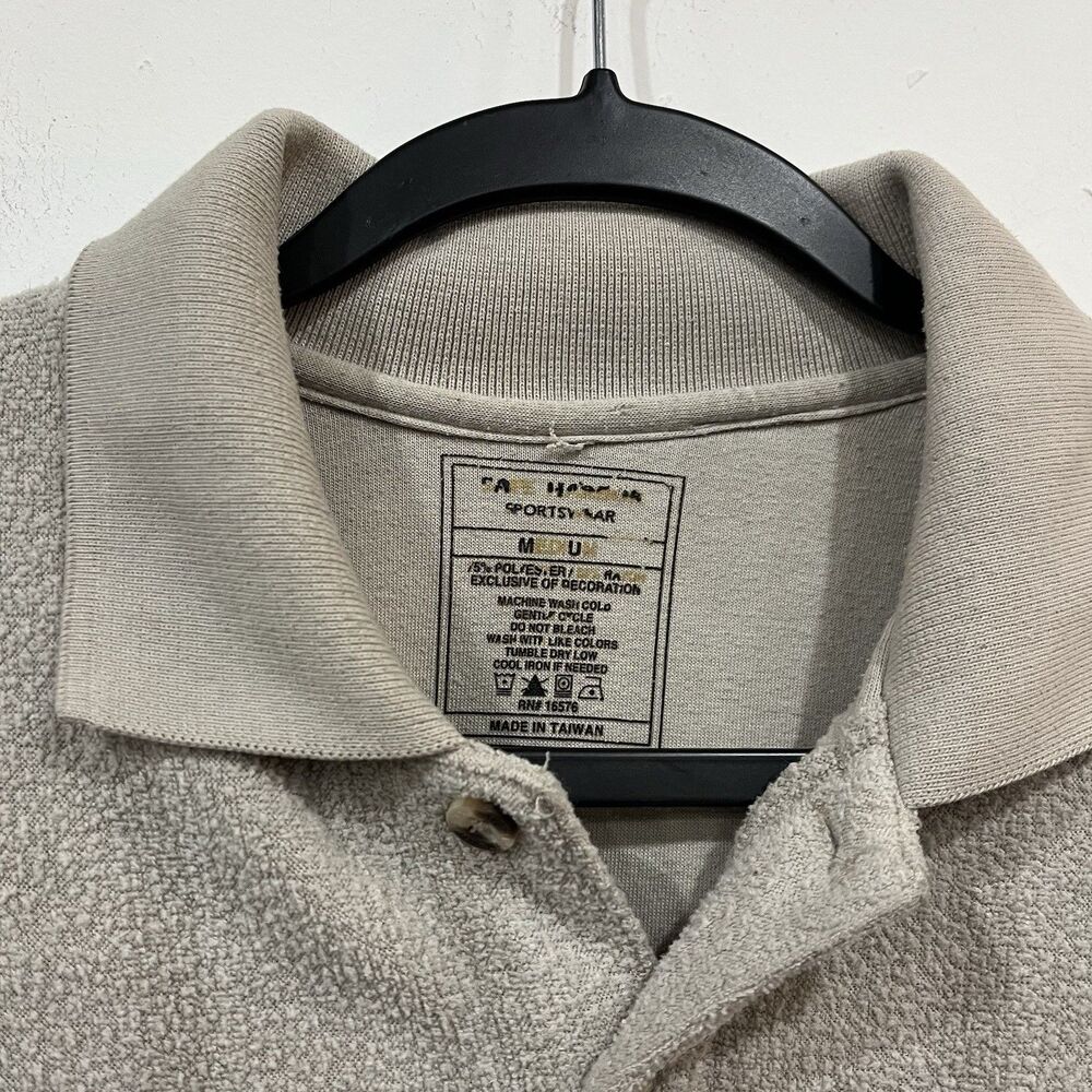 Safe Harbor Sportswear Collared Beige Sweatshirt  Men’s Size Medium - Picture 5 of 7